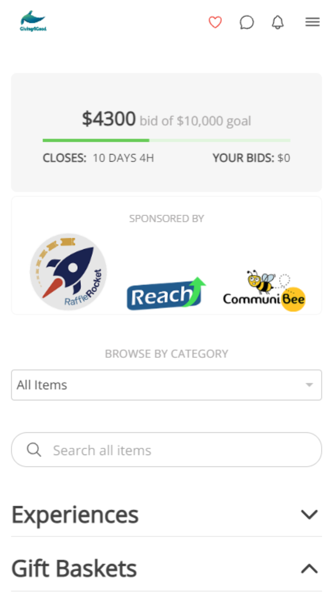 screenshot of Bid Beacon